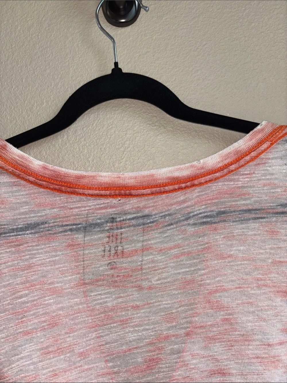 Free People We The Free Oversized Raw Seam Keyhole Top Orange XS